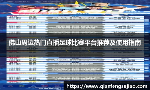 佛山周边热门直播足球比赛平台推荐及使用指南